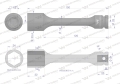 Nasadka udarowa 1/2", sześciokątna slim ze stali CrMo 24mm długość 150 mm, stosowane w mechanice do kluczy udarowych, Waryński-124450