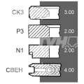 PIERŚCIENIE TŁOKOWE Ø 100 MM STD RENAULT 106-14SP, 113-12, 113-14, 32-50, 32-60, 34-60, 301, 351M, 42-70, 44-70, 421, 461, 461M, 461S, 462, 466S (7701201833 7701201833, 7701032429, F281202310050)