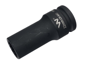 Nasadka udarowa 3/4" dwunastokątna ze stali CrMo 22mm bardzo długa D90 SLIM Waryński