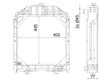 CHŁODNICA WODY CASE JX75, JX80, JX85, JX90 NEW HOLLAND TD55D TD60D TD65D TD70D TD75D TD80D TD80D Plus TD85D TD90D 4981428, 5086417, 5096052, 5096597, 5104821, 5118305