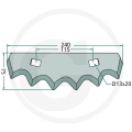 Nóż do paszowozu 240x6 mm, Kuhn- zamiennik A5310402 ,średnica otworu 20x13mm