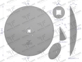 Talerz, gładki fi 510 otwór 30x30 stal borowa, 1279621010 1240040020, Royal Farm-130701