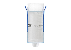 Worek BIG BAG 1000kg. wentylowany. 95 x 95 x 180. 4 uchwyty. Kołnierz/Lej spustowy. Tasiemka /TEGER