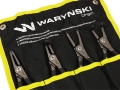 Zestaw szczypiec segera do pierścieni osadczych, 185mm proste i 170mm wygięte, zewnętrzne i wewnętrzne, 4 szt, Waryński-130384