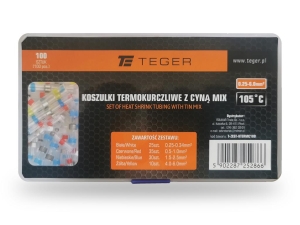 Zestaw koszulek termokurczliwych z cyną MIX 100 szt. TEGER