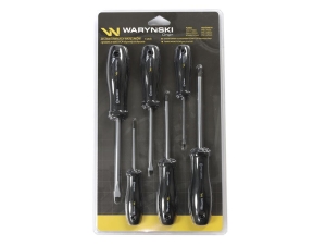 Zestaw wkrętaków ze stali odpornej na skręcanie SVCM 6 szt z hartowanymi grotami, Waryński