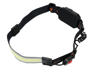 Latarka czołówka,  paskowa SOFT  LED COB  450lm z funkcją RED z tyłu ładowana USB, Teger