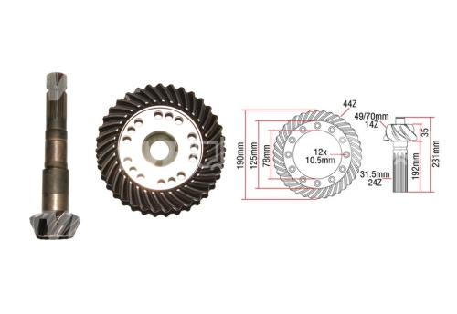 WAŁEK ATAK KOMPLET KÓŁ. ZĘBATYCH CASE 1056, 1056XL, 956, 956XL 81575C1, 81575C2 4472253074