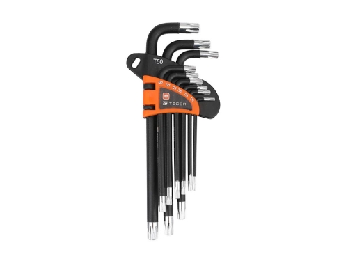 Zestaw kluczy imbusowych, TORX T10-T50 - DŁUGIE 9szt, Teger-176389