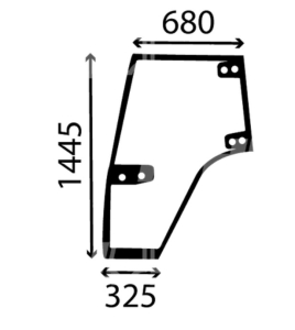 SZYBA DRZWI LEWA CASE CS100, CS110, CS120, CS130, CS150, CS78, CS86, CS94, CVX1135, CVX1145, CVX1155, CVX1170, CVX1190, CVX120 (134621080, 134621090)
