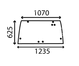 SZYBA TYLNA CASE 5120, 5130, 5140, 5150, 5220, 5230, 5240, 5250 (1330904C1, 1330904C2)