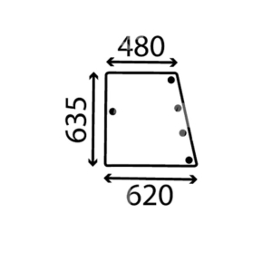 SZYBA BOCZNA CASE 2400, 444, 384, 484, 584, 684, 784, 884, 385, 485, 485XL, 585, 585XL, 685, 685XL, 785, 785XL, 885 (1328550C1)