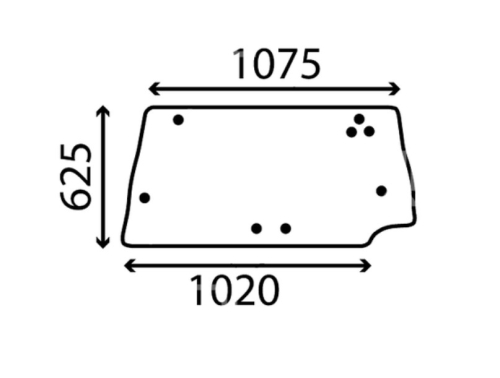 SZYBA TYLNA CASE 5120, 5130, 5140, 5150, 5220, 5230, 5240, 5250 (127442A1, 248720A1)