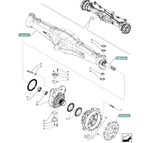 ZWROTNICA KOŁA LEWA CASE FARMALL 105U, FARMALL 115U, FARMALL 85U, FARMALL 95U NEW HOLLAND T5.105, T5.115, T5.95 87374543