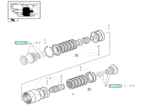 ZESTAW TARCZEK I PRZEKŁADEK SKRZYNI NEW HOLLAND T4 T5 T5030 T5040 T5050 T5060 T5070 TL70A TL80A TL90A TL100A 87534847, 5187316